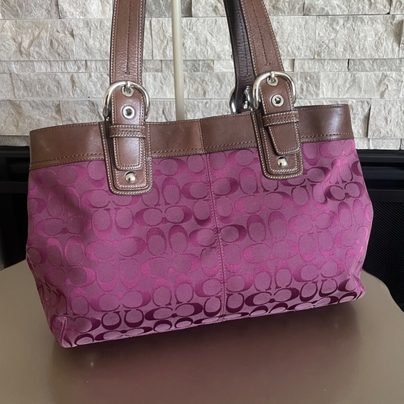 EUC Vintage Purple COACH Brown Handles - Picture 6 of 13